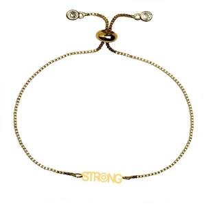 دستبند طلا 18 عیار زنانه کرابو طرح strong مدل kr100392 
