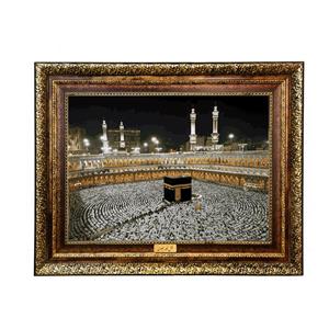 تابلو فرش ماشینی نقش نگار رضوی طرح کعبه کد 526H