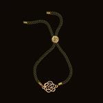 دستبند طلا 18 عیار زنانه آمانژ مدل گل رز کد D9672