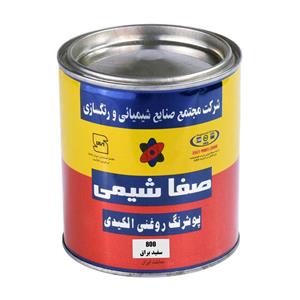 پوشرنگ روغنی الکیدی  سفید براق صفا شیمی مدل 800 وزن 4.2 کیلوگرم