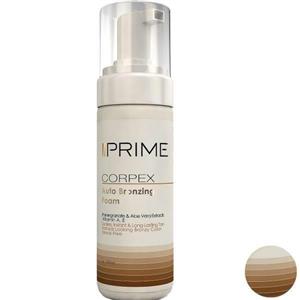 فوم اتو برنزه کننده پریم مناسب انواع پوست 150 میلی لیتر Prime Corpex Auto Bronzing Foam For All Skin Types 150 ml