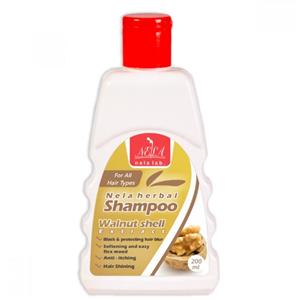 شامپو عصاره پوست گردو نلا مناسب انواع مو 200 میلی‌لیتر Nela Walnut Shell Shampoo 200ml
