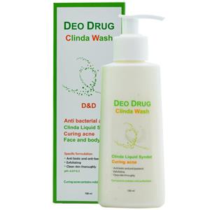 پن مایع کلیندامایسین دئودراگ مناسب انواع پوست 150 میلی‌لیتر Deo Drug Clinda Wash 150ml