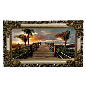 تابلو فرش ماشینی طرح غروب ساحل کد ۷۳۷۷