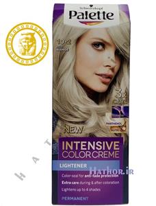 کیت رنگ موی پلت سری Intensive مدل Ultra Ash Blonde شماره 2-10 Palette Intensive Ultra Ash Blonde Hair Color Kit 10-2