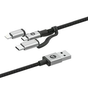 کابل تبدیل USB به C microUSB لایتنینگ موفی مدل MP 01 طول 1 متر 