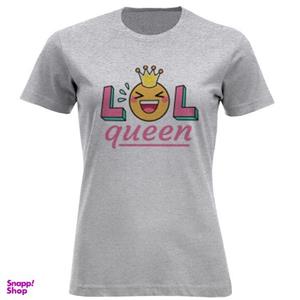 تیشرت آستین کوتاه زنانه طرح LOL QUEEN کد F461