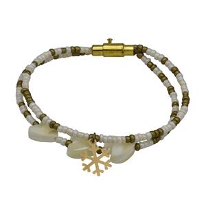 دستبند طلا 18 عیار زنانه امانژ طرح برف کد 596D3052 