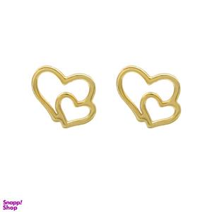 گوشواره طلا 18 عیار زنانه کاپانی طرح قلب کد KE002 