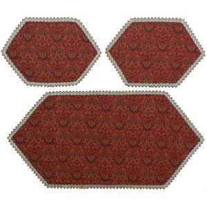 ست 3 تکه رومیزی ترمه کد TRSETE54