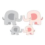استیکر دیواری کودک مدل خانواده فیل ها مجموعه 4 عددی