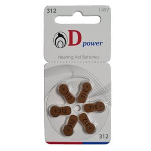 باتری سمعک دی-پاور مدل ZA312 بسته ۶۰ عددی DPower ZA312 Hearing-aid battery Pack of 60