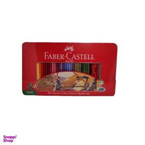 مداد رنگی 60 رنگ فابر کاستل مدل 01 همراه با تراش و پاک کن و مداد