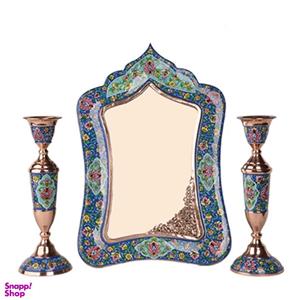 آینه و شمعدان میناکاری هنرلوکس مدل پرداز MA30