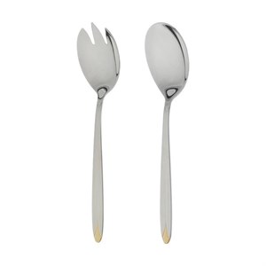 قاشق و چنگال سرو سالاد ناب استیل مدل پالرمو کد SZ-300-01