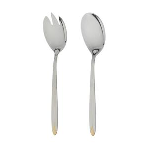 قاشق و چنگال سرو سالاد ناب استیل مدل پالرمو کد SZ-300-01