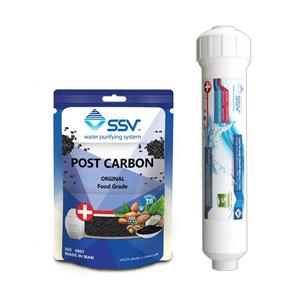 فیلتر دستگاه تصفیه کننده آب اس اس وی مدل Post carbon به همراه شارژ یدک وزن 140 گرمی
