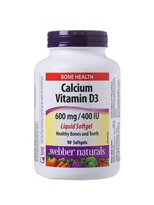 قرص کلسیم + ویتامین D3 وبر نچرالز 60 عددی Webber Naturals Calcium + D3 60Tab