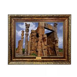 تابلو فرش ماشینی نقش نگار رضوی طرح آثار باستانی کد 1362H