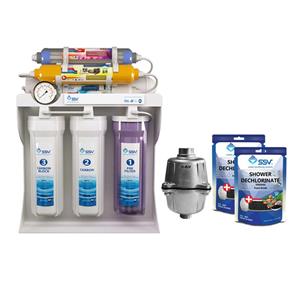 دستگاه تصفیه کننده آب اس اس وی مدل Maxpro xx800 به همراه فیلتر دوش و شارژ یدک وزن 140 گرم مجموعه 2 عددی