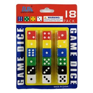 تاس بازی مدل Multicolor Game Dice کد ATY-18  مجموعه 18 عددی