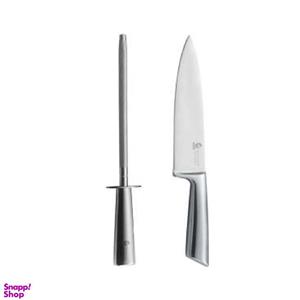 چاقو آشپزخانه جی فی نی کد G.2DM به همراه چاقو تیز کن