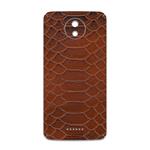 برچسب پوششی ماهوت مدل Brown-Snake-Leather مناسب برای گوشی موبایل موتورولا Moto C Plus