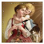 ساعت دیواری مدل 1085 طرح مادر و دختر و گربه