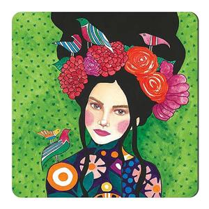 مگنت طرح بانو و پرندگان کد wmg683