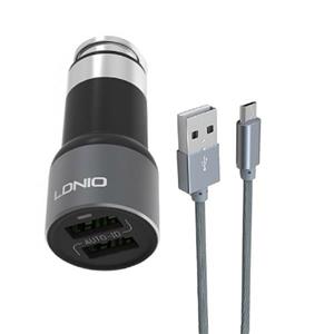 شارژر فندکی الدینیو مدل C403 به همراه کابل تبدیل microUSB