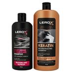 شامپو مو لروکس مدل Keratin وزن 550 گرم به همراه شامپو مو لروکس مدل Nurturing Hair Care وزن 300 گرم