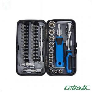 جعبه بکس 38 پارچه 1 4 اینچ مدل NTS 7303 نووا Nova NTS7303 Ratchet Wrench And Screwdriver Set PCS 