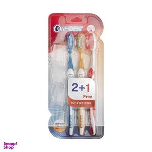 مسواک کانفیدنت مدل san924 با برس نرم بسته 3 عددی 
