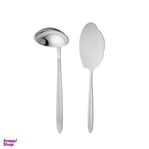 ست کفگیر و ملاقه 2 پارچه ناب استیل مدل پالرمو