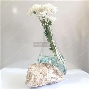 گلدان مدل سنگ و شیشه کد E