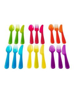 ست قاشق چنگال و چاقوی کودک ایکیا مدل Kalas بسته 18 عددی  Ikea Kalas Baby Spoon Fork and Knife Set Pack Of 18