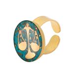 انگشتر طلا 24 عیار زنانه آلتین هنر طرح نماد  مهر کد 100073F