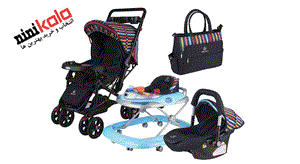 ست کالسکه دلیجان مدل چندرنگ Delijan Multicolor Stroller Set