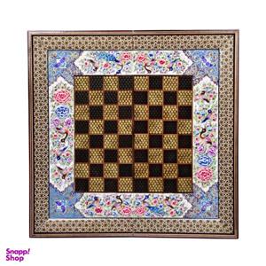 صفحه شطرنج خاتم کاری مدل گل و مرغ طرح اردیبهشت کد LS-50