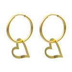 گوشواره طلا 18 عیار زنانه کاپانی مدل حلقه ای کد KE015