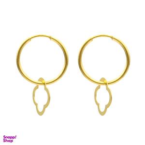 گوشواره طلا 18 عیار زنانه کاپانی مدل حلقه ای با آویز کد KE016 