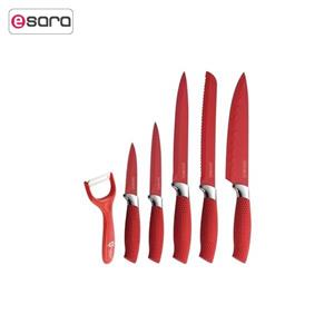 ست چاقوی آشپزخانه رویالتی لاین مدل RL RED5W Red