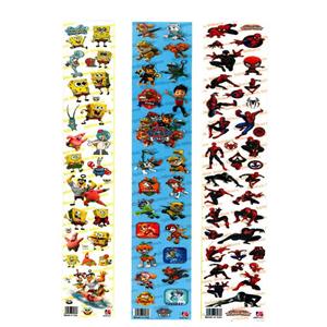 استیکر کودک طرح سگ نگهبان و عنکبوتی و باب اسفنجی کد TT111 مجموعه 3 عددی