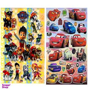 استیکر کودک طرح ماشین مک کویین و سگ نگهبان  کد CT119228 مجموعه 2 عددی