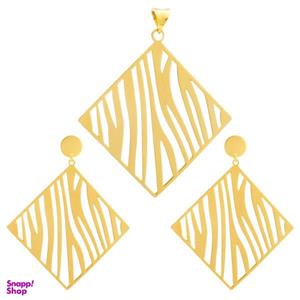 نیم ست طلا 18 عیار زنانه دُرج طرح زبرا مدل DS24