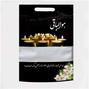 پاکت زیپ دار طرح ترحیم شمع و گل  بسته۱۰۰ عددی