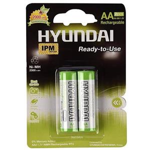 باتری نیم قلمی قابل شارژ هیوندای مدل NI-MH بسته 2 عددی Hyundai NI-MH Rechargeable AAA Battery Pack Of 2