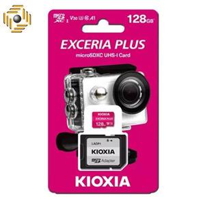 کارت حافظه‌ microSDXC کیوکسیا مدل EXCERIA PLUS کلاس 10 استاندارد UHS-1 U3 سرعت 100MBps ظرفیت 128 گیگابایت به همراه آداپتور SD