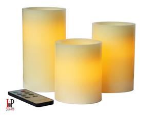 شمع بدون شعله کالیفرنیا کندل مدل CC31IVR - بسته 3 عددی California Candle CC31IVR Flameless LED Candle Set - Pack Of 3