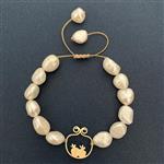 دستبند طلا 18 عیار زنانه الماسین آذر طرح انار کد ANAR04